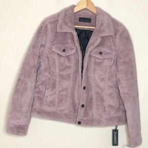 BLANK NYC Cozy Teddy Faux Shearling Trucker Jacket